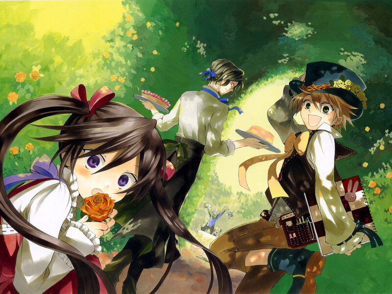 Three Characters in Garden