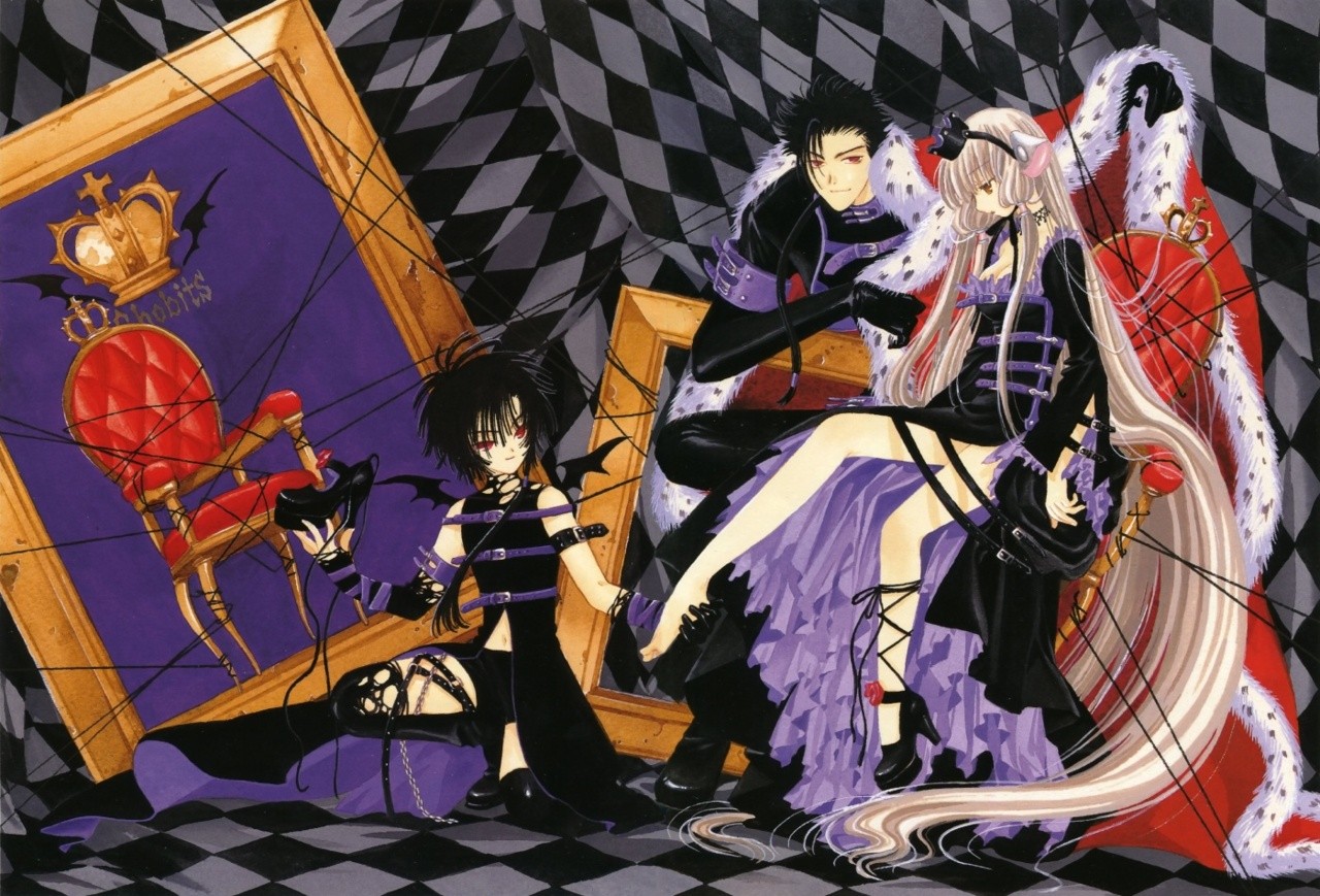 Three characters in gothic attire