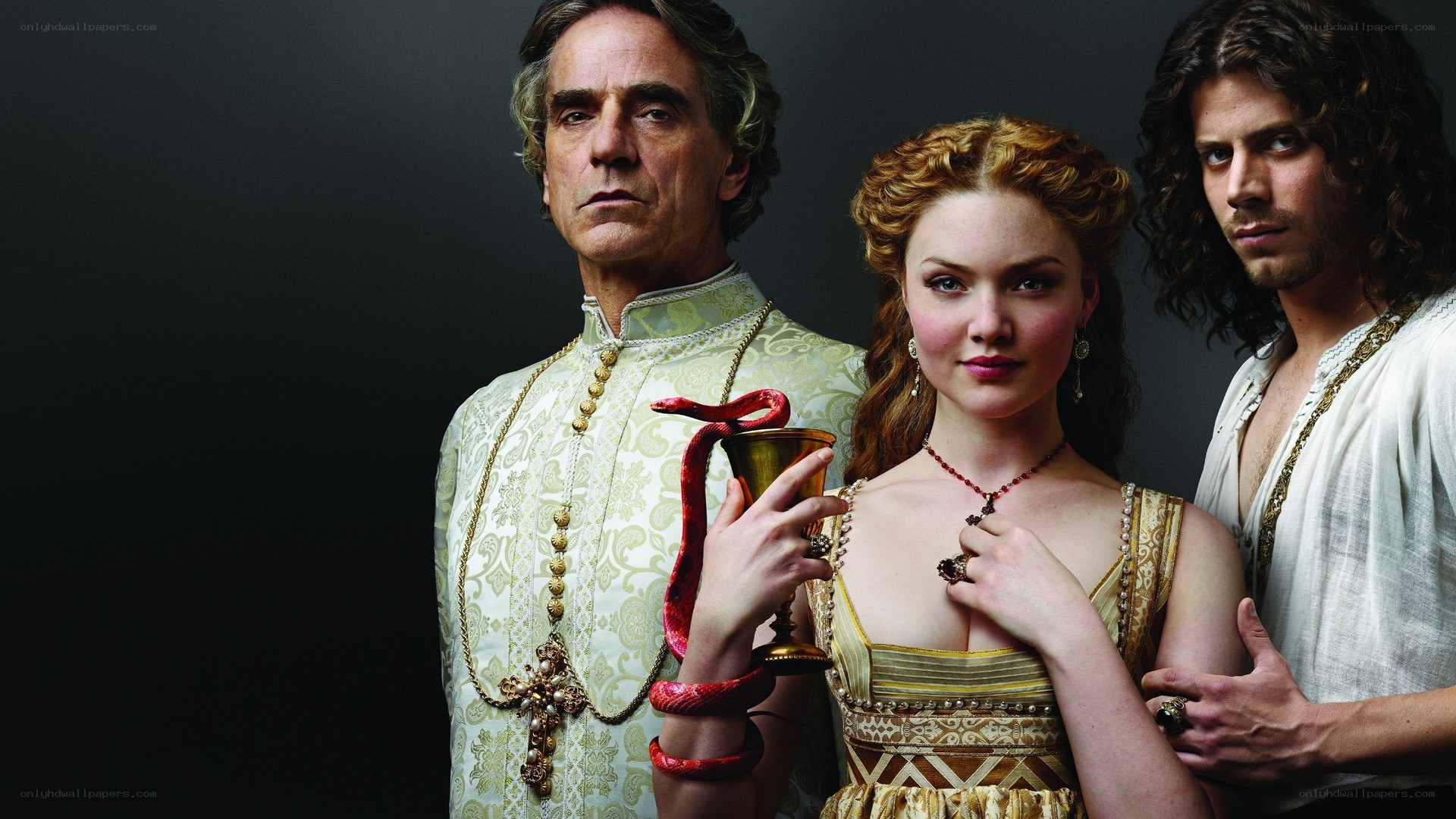 Three characters in historical attire