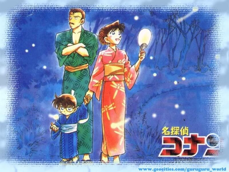 Three Characters in Kimonos — Blue