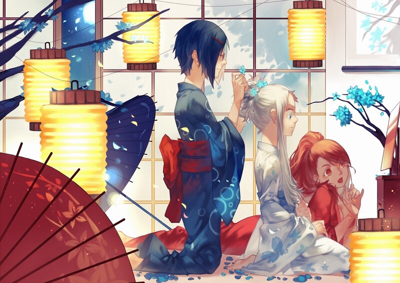 Three Characters in Kimonos