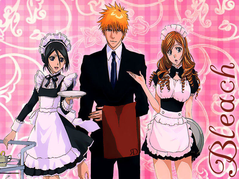 Three Characters in Maid Outfits
