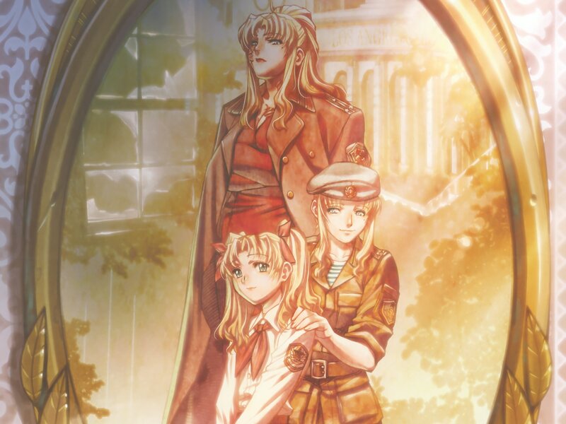 three characters in military uniforms