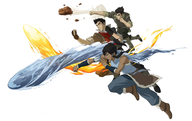 Three Characters in Motion — Blue