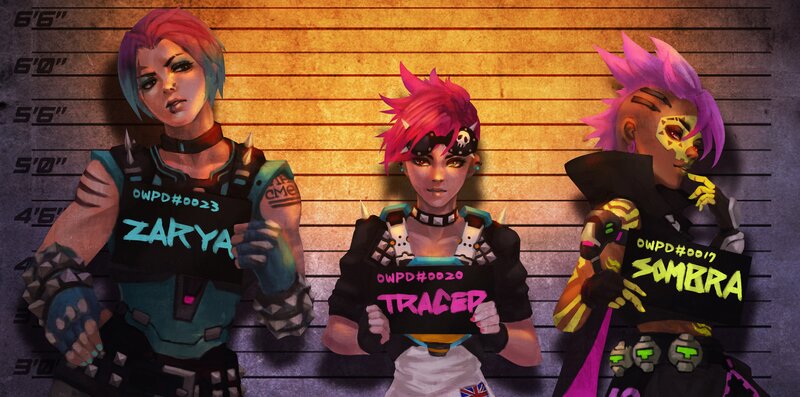 Three Characters in Mugshot