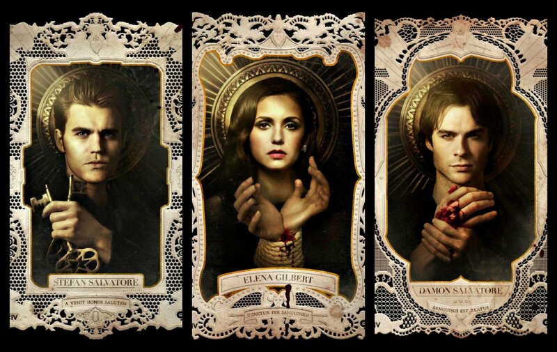 Three Characters in Ornate Frames