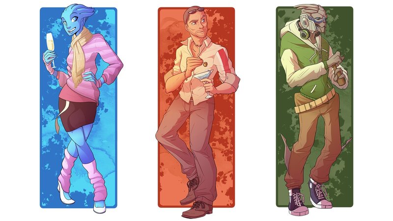 Three Characters in Portraits