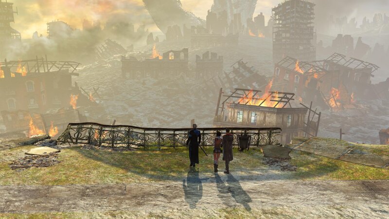 Three Characters in Ruins
