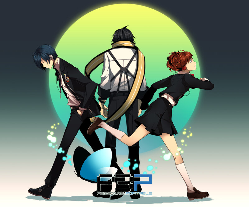 three characters in school uniforms
