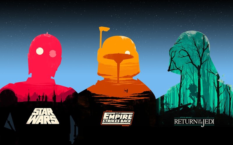 Three Characters in Silhouette