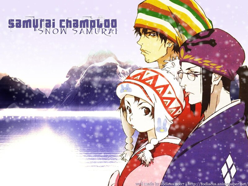Three Characters in Snow — Purple