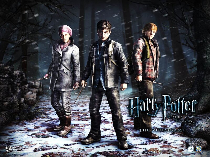 Three Characters in Snowy Forest