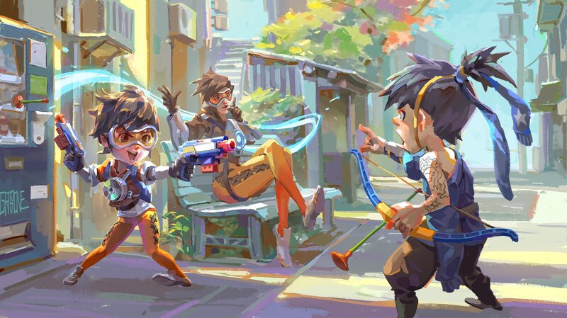 Three Characters in Street