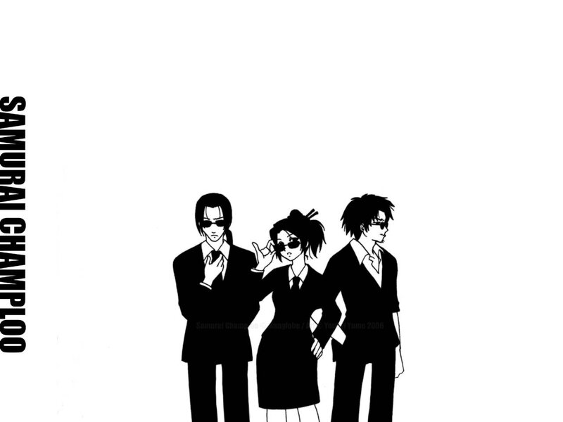 Three Characters in Suits — Black