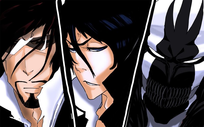 Three Characters in White and Black