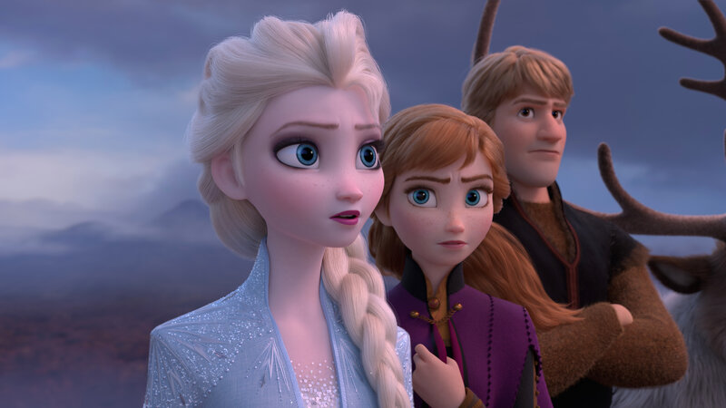 Three Characters in Winter Scene