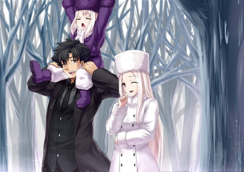Three Characters in Winter — White, Playful