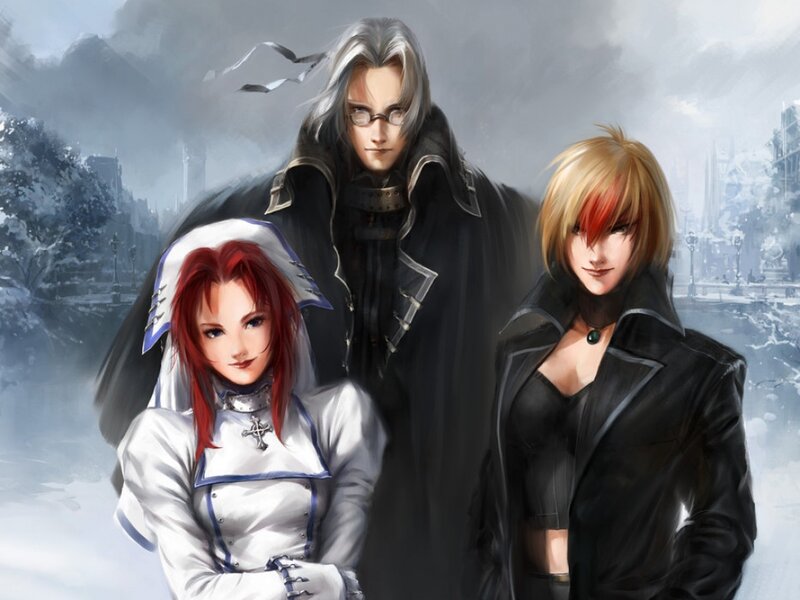 Three Characters in Winter — White