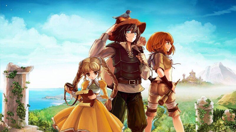 Three Characters on a Cliff — Blue