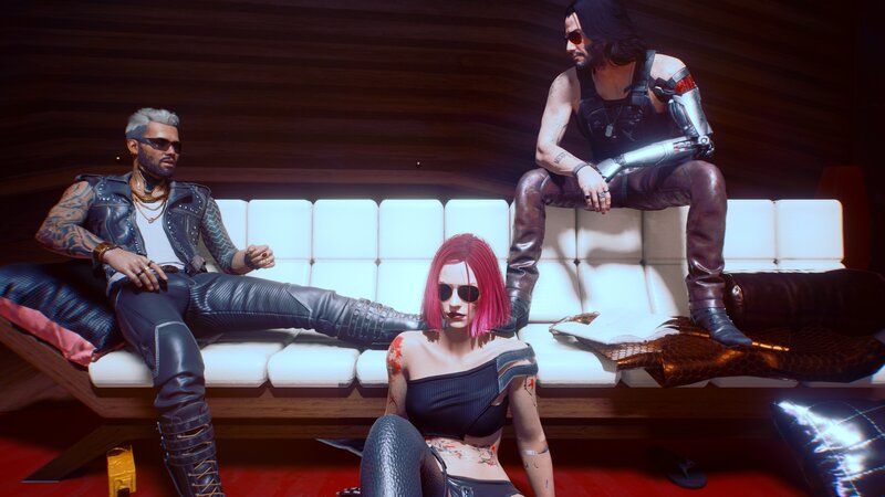 Three Characters on a Couch — Black