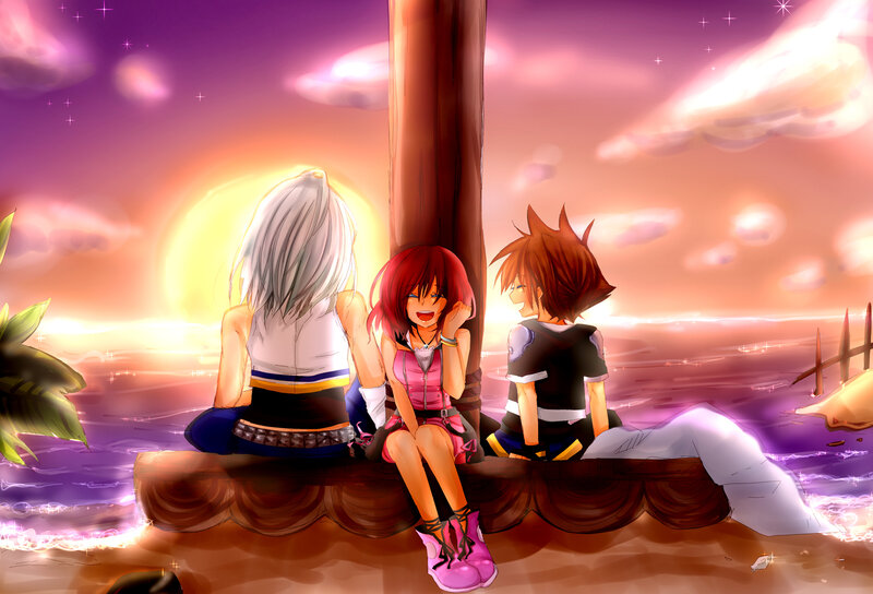 Three Characters on a Dock