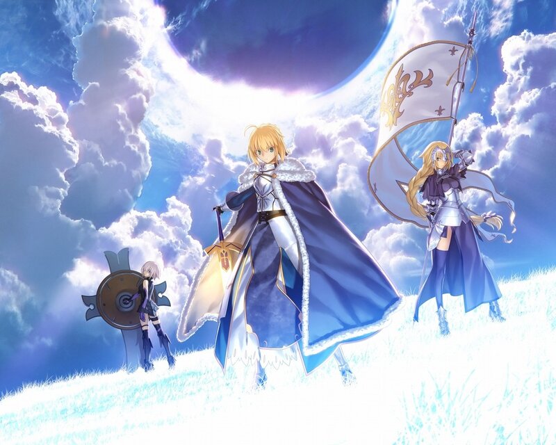 Three Characters on a Hill — Blue