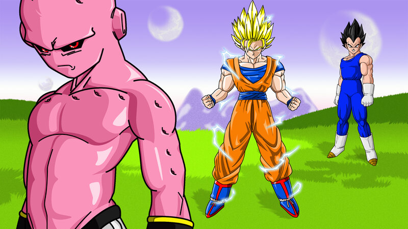 Three Characters on Grass