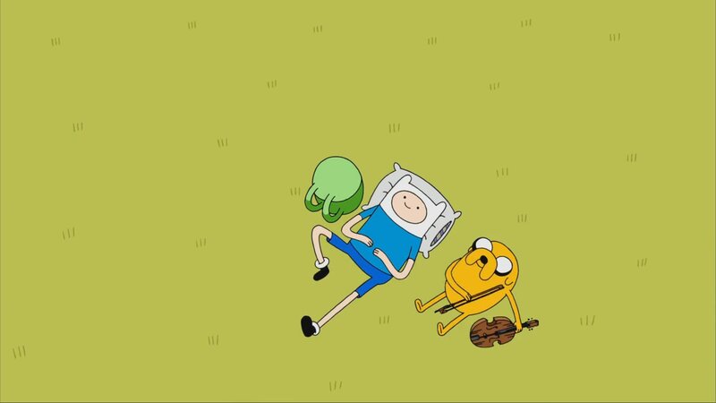 Three Characters on Grass — Yellow