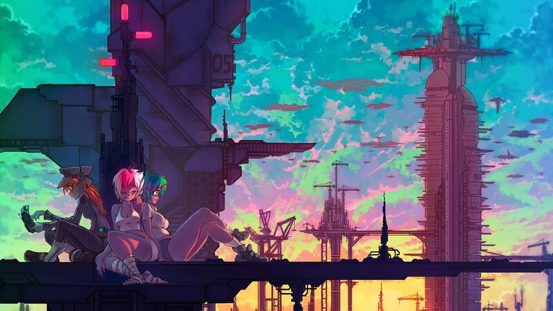 Three Characters on Platform