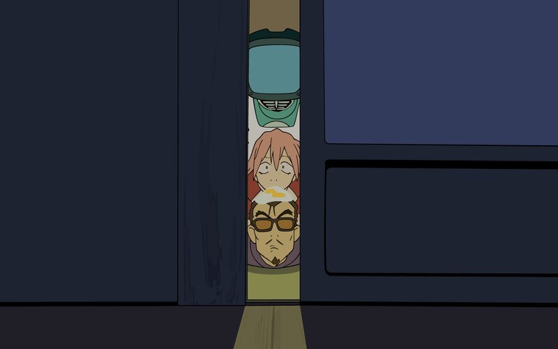 Three Characters Peeking