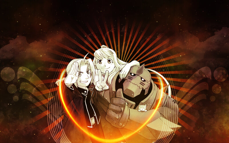 Three Characters Posing — Orange