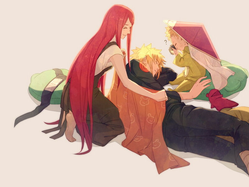 Three Characters Resting — Red