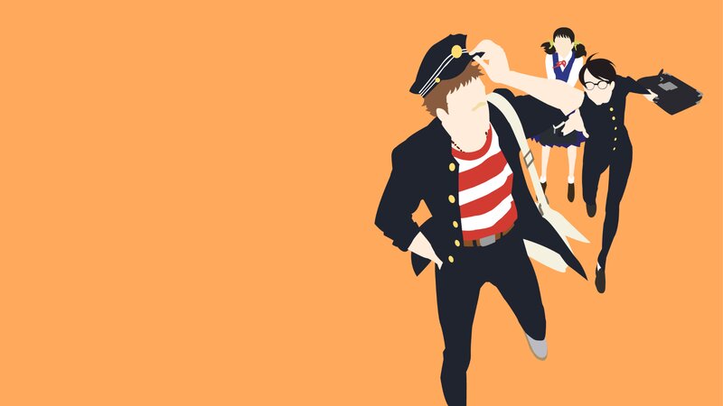 Three Characters Running — Orange