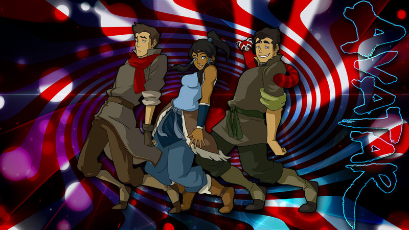 Three Characters Running — Red