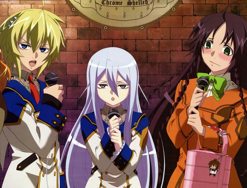 Three characters singing in a tavern