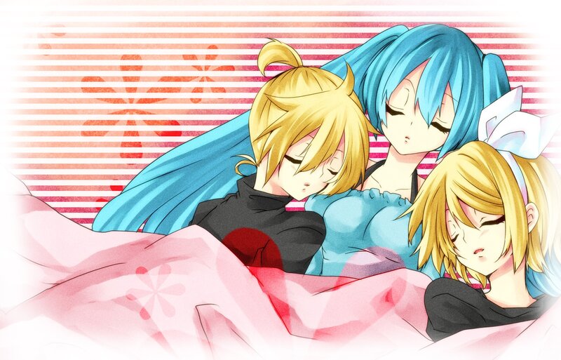 Three Characters Sleeping — Blue