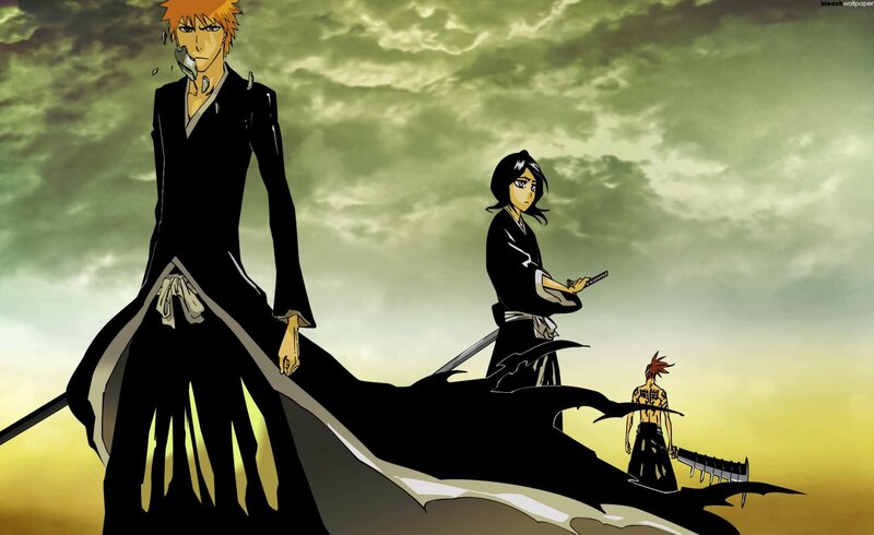 Three Characters Standing — Black, Dramatic