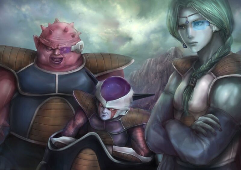 Three Characters Standing — Gray