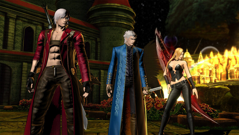 Three Characters Standing — Red
