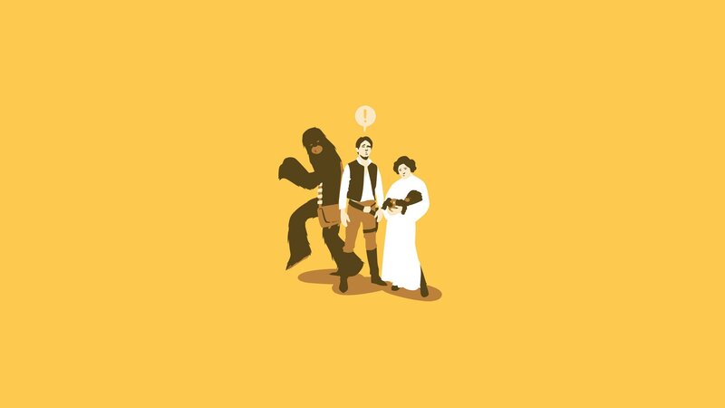 Three Characters Standing — Yellow, Calm