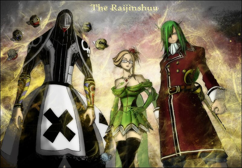 Three Characters Standing — Yellow