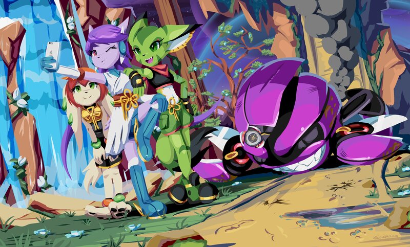 Three Characters Taking Selfie