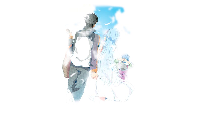 Three Characters Walking