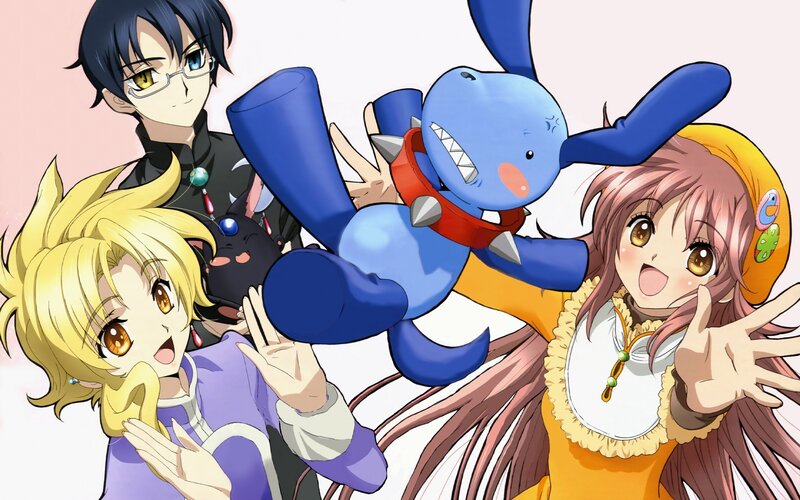 Three Characters with a Plush Toy