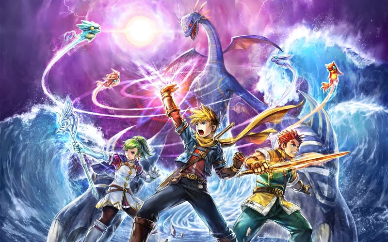 Three Characters with Dragons