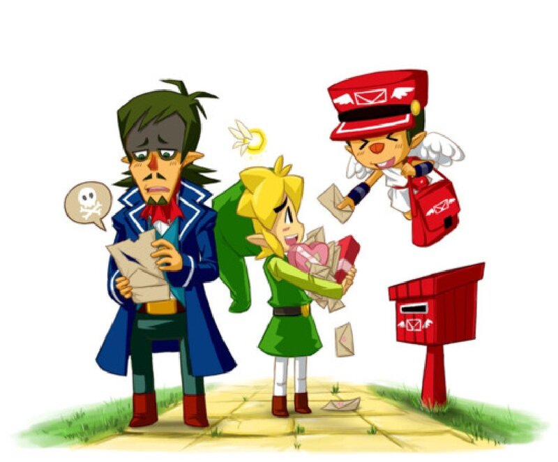 Three Characters with Mail