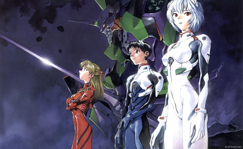 Three Characters with Mecha — Purple, Dramatic, Night, Anime