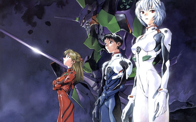 Three Characters with Mecha — Purple, Dramatic, Night