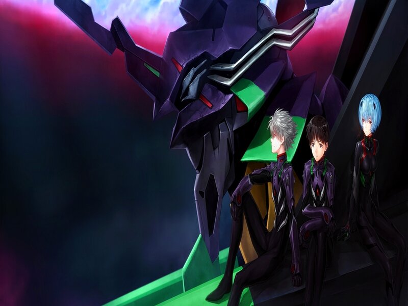 Three Characters with Mecha