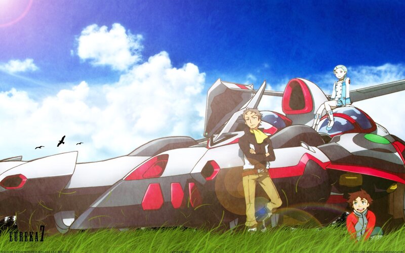 Three Characters with Mechs — Blue, Serene